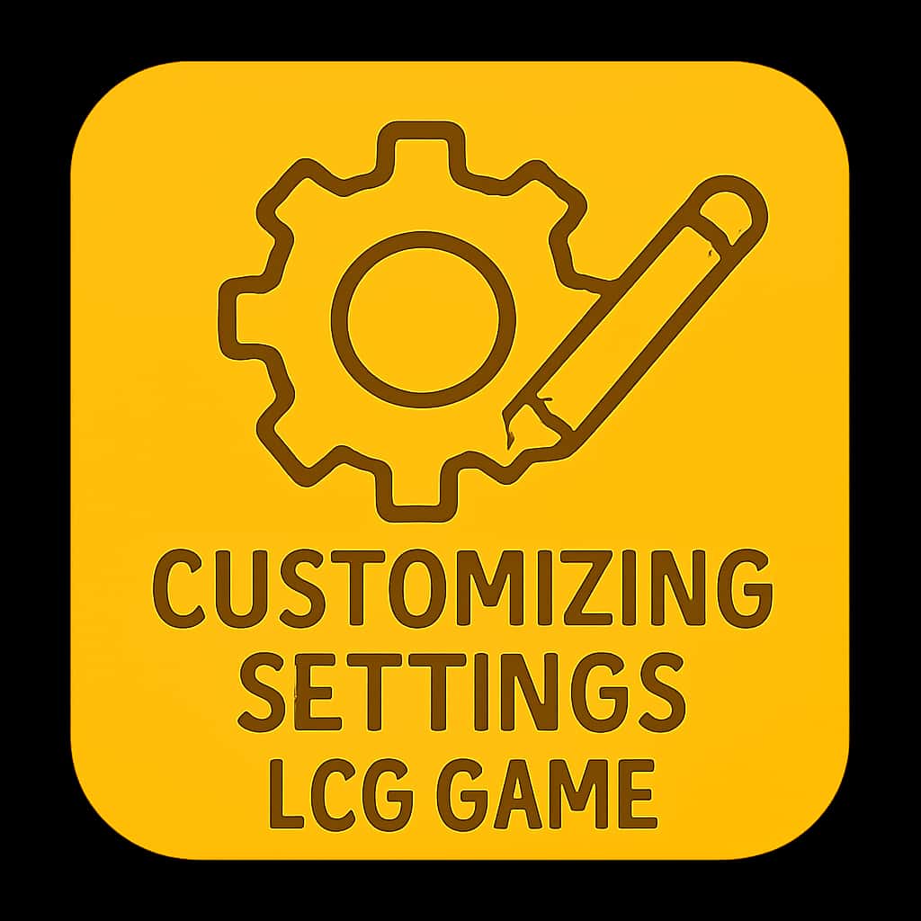 Icon for Customizing Settings LCG Game guide with a modern design.