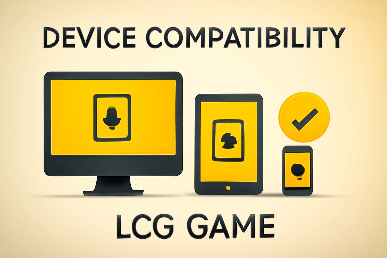 A landscape image illustrating device compatibility features for the LCG Game.