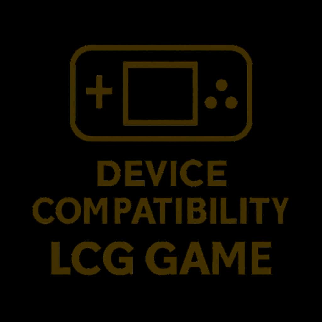 A square badge showing device compatibility for the LCG Game.