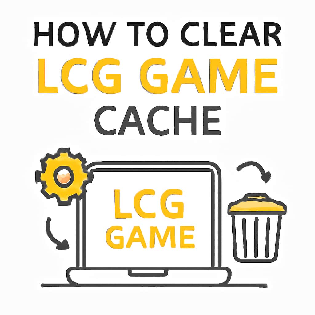 An educational diagram showing how to clear the cache for LCG Game.