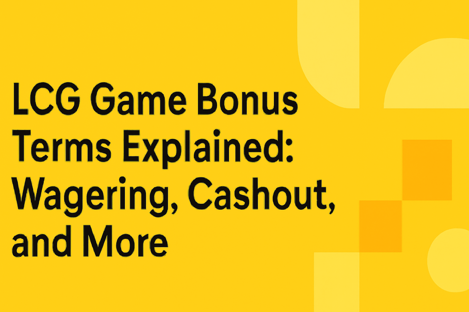 An informational scene illustrating the concept of LCG Game Guides with #fcc603 accents.