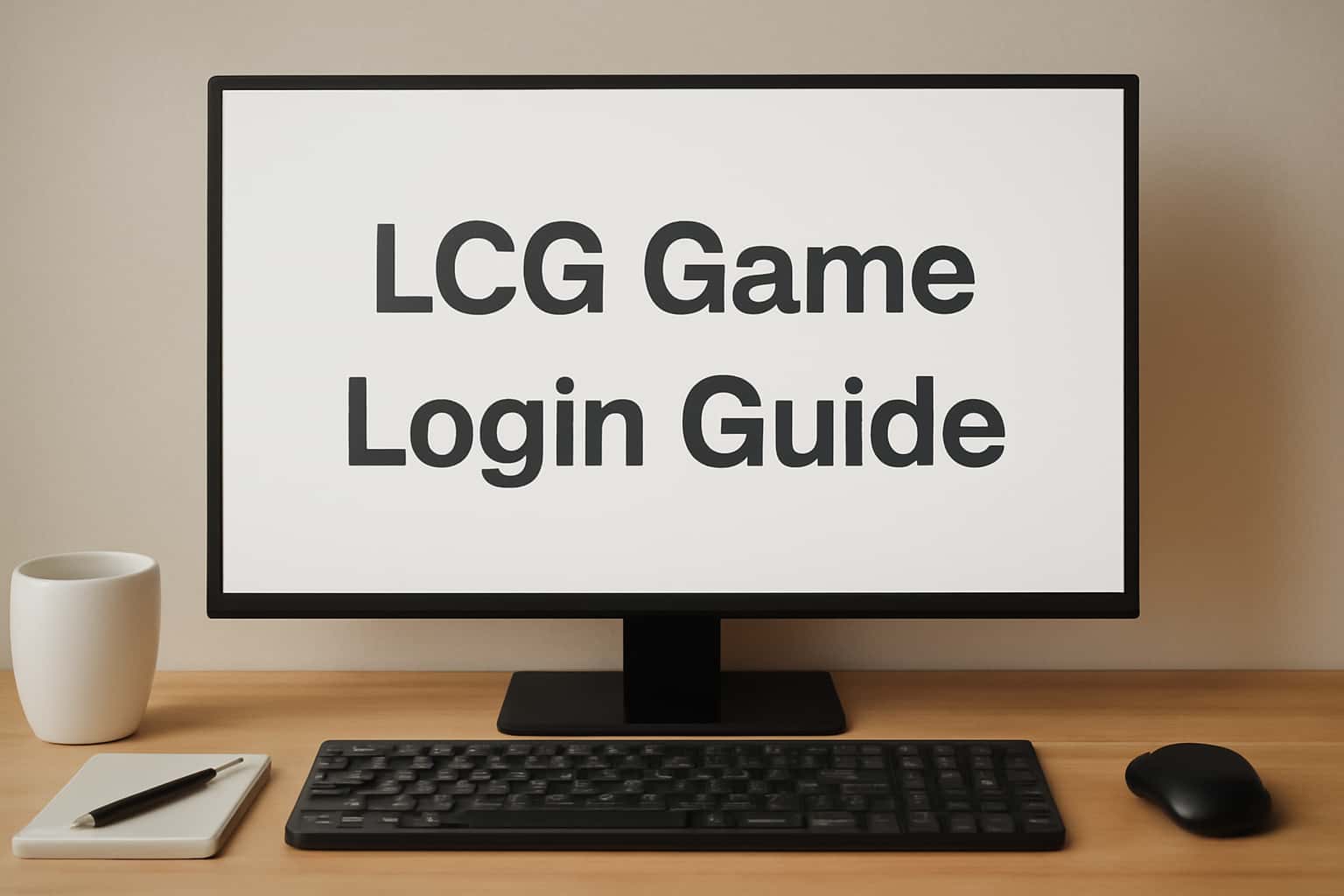 An informative scene depicting the LCG Game Login Guide with clear text.