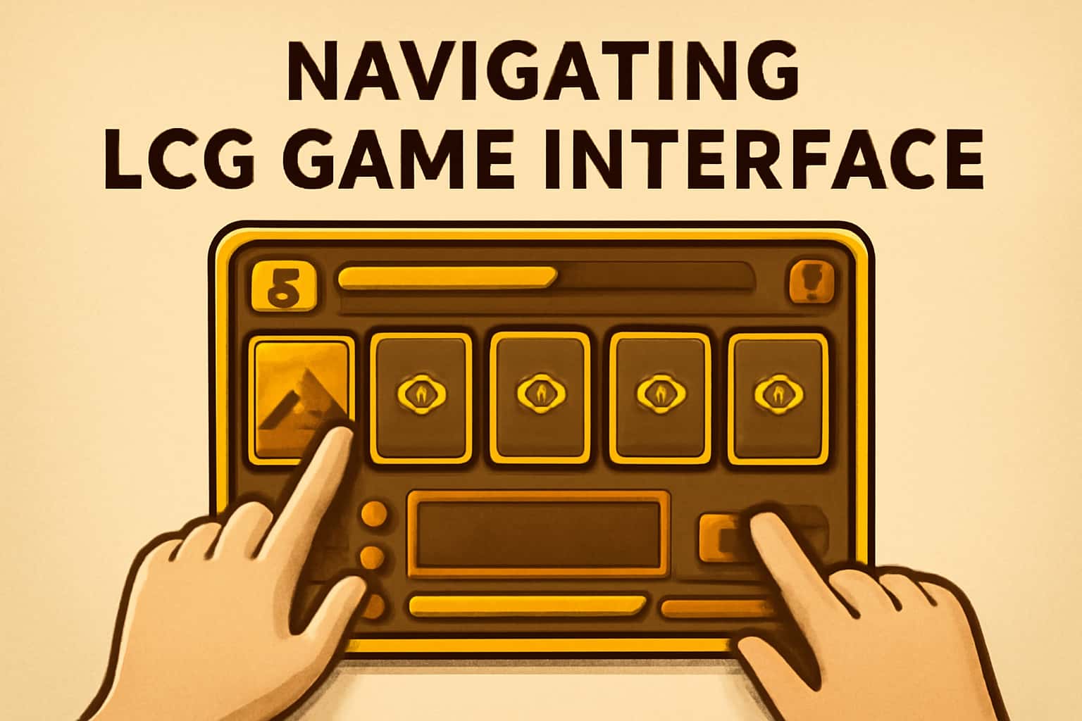 A visual representation of the LCG Game interface navigation, showcasing the main dashboard and features.
