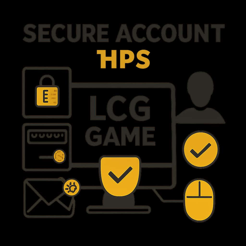 An educational diagram on secure practices for LCG Game accounts.
