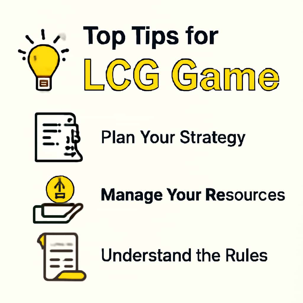 An educational diagram that highlights key aspects of LCG Game tips.