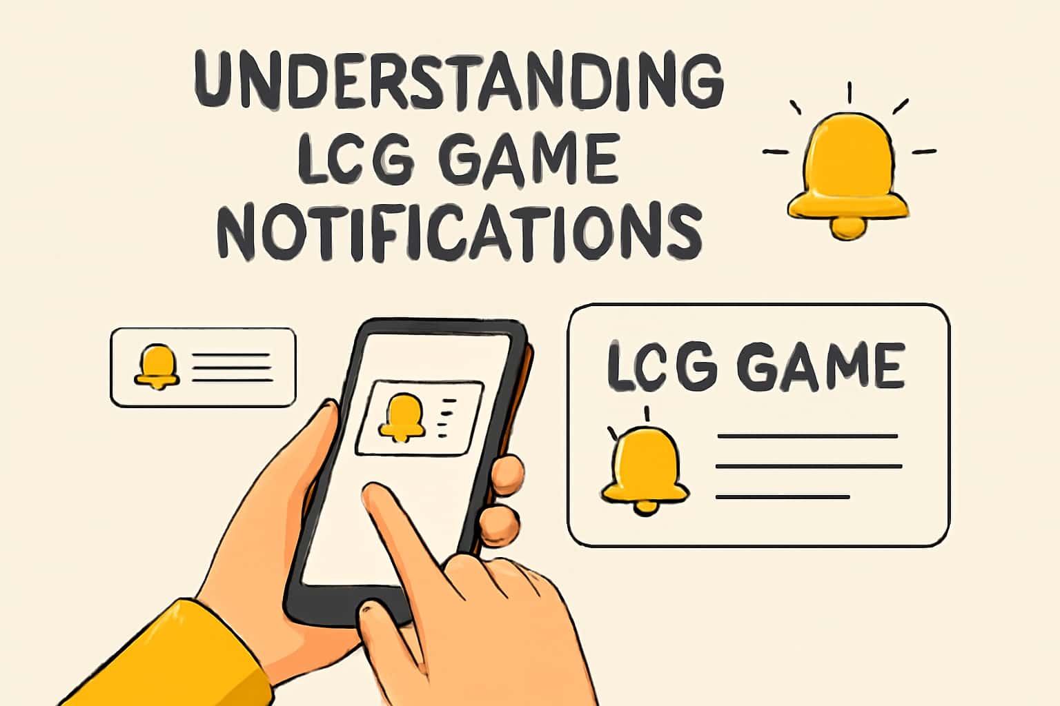 An illustrative representation of LCG Game notifications with futuristic design elements.
