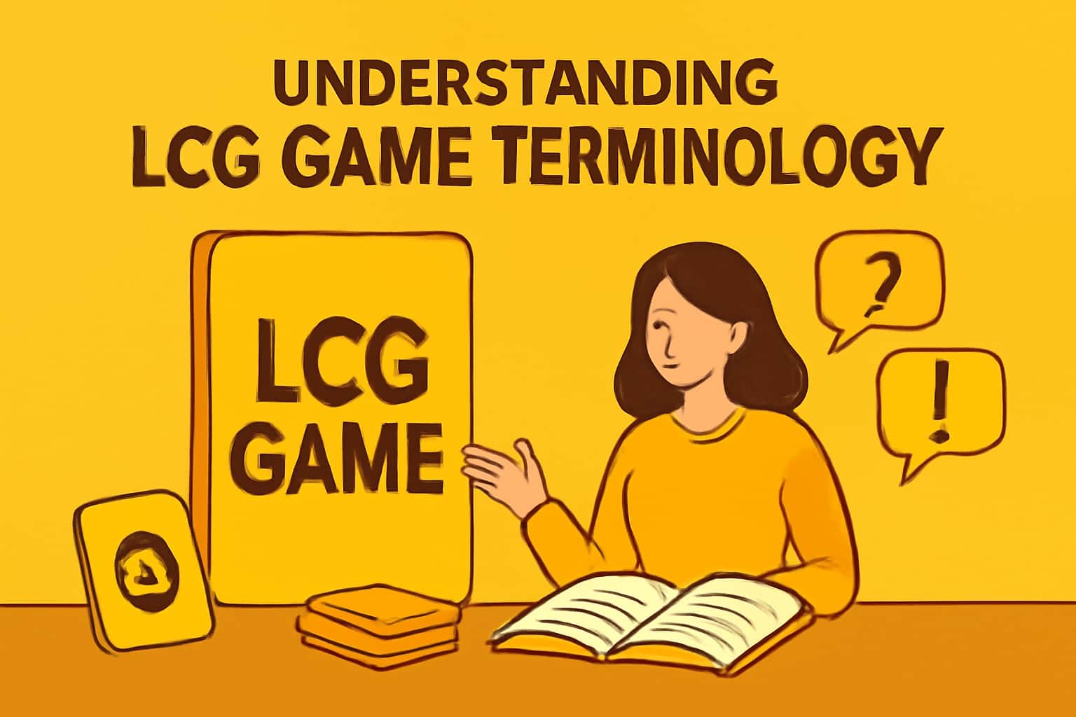 A futuristic scene displaying the text 'LCG Game' in the context of game terminology.